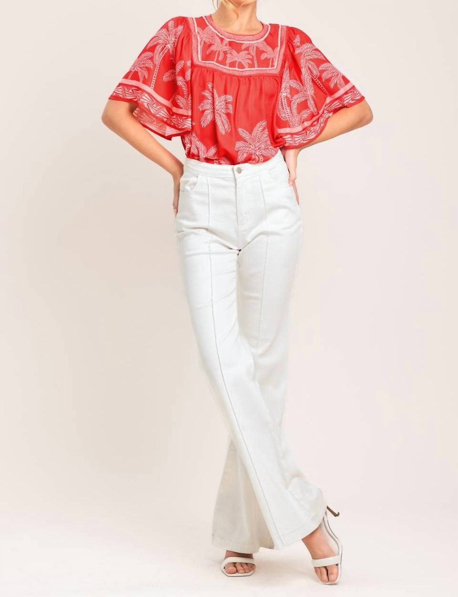 Flying Tomato - Printed Woven Top