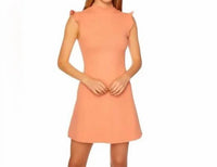 Susana Monaco - Ruffle Detail Mock Neck Mini Dress