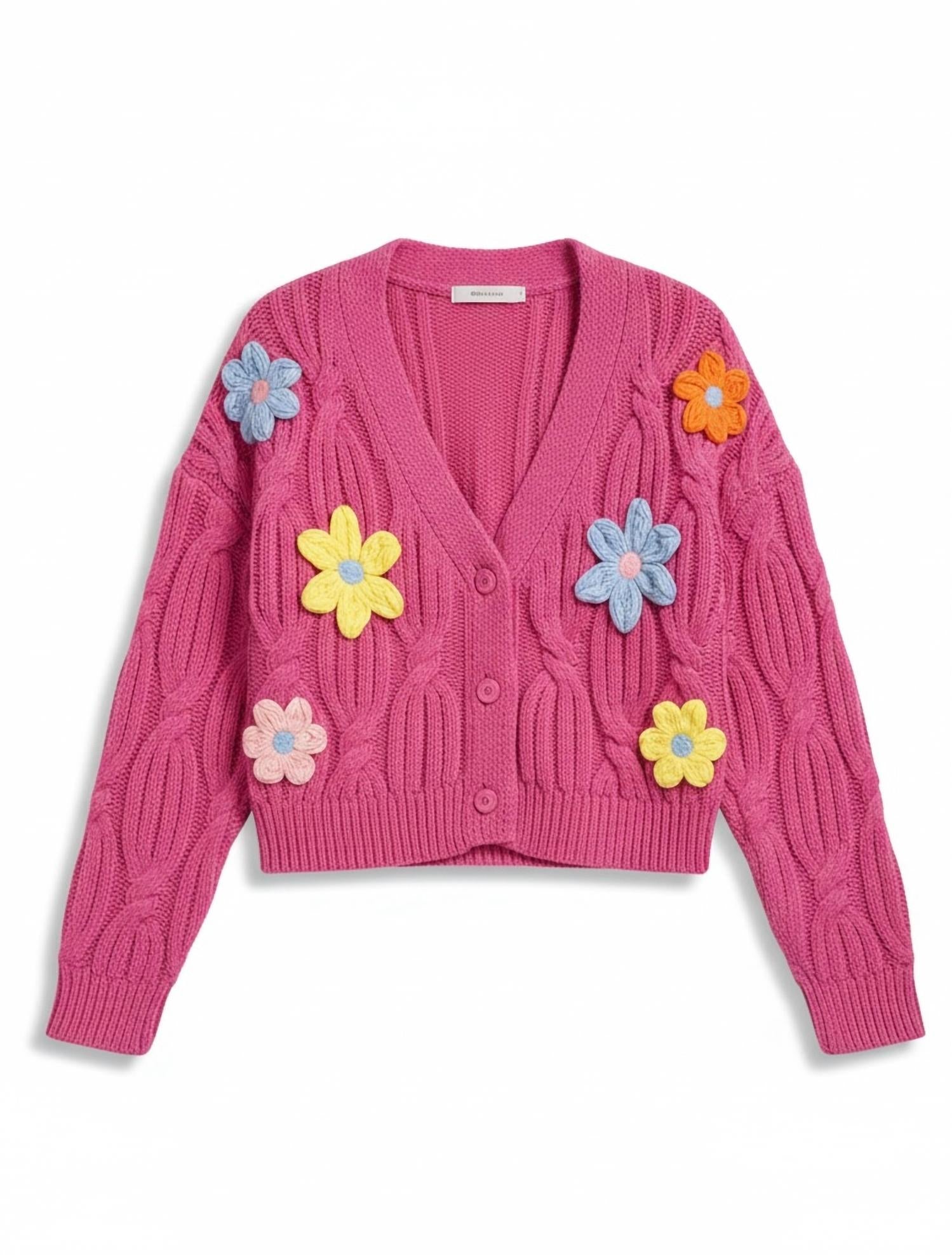Very J - Statement Flower Cardigan