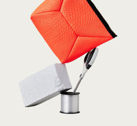 SNAKE-EFFECT LEATHER X-POUCH CLUTCH