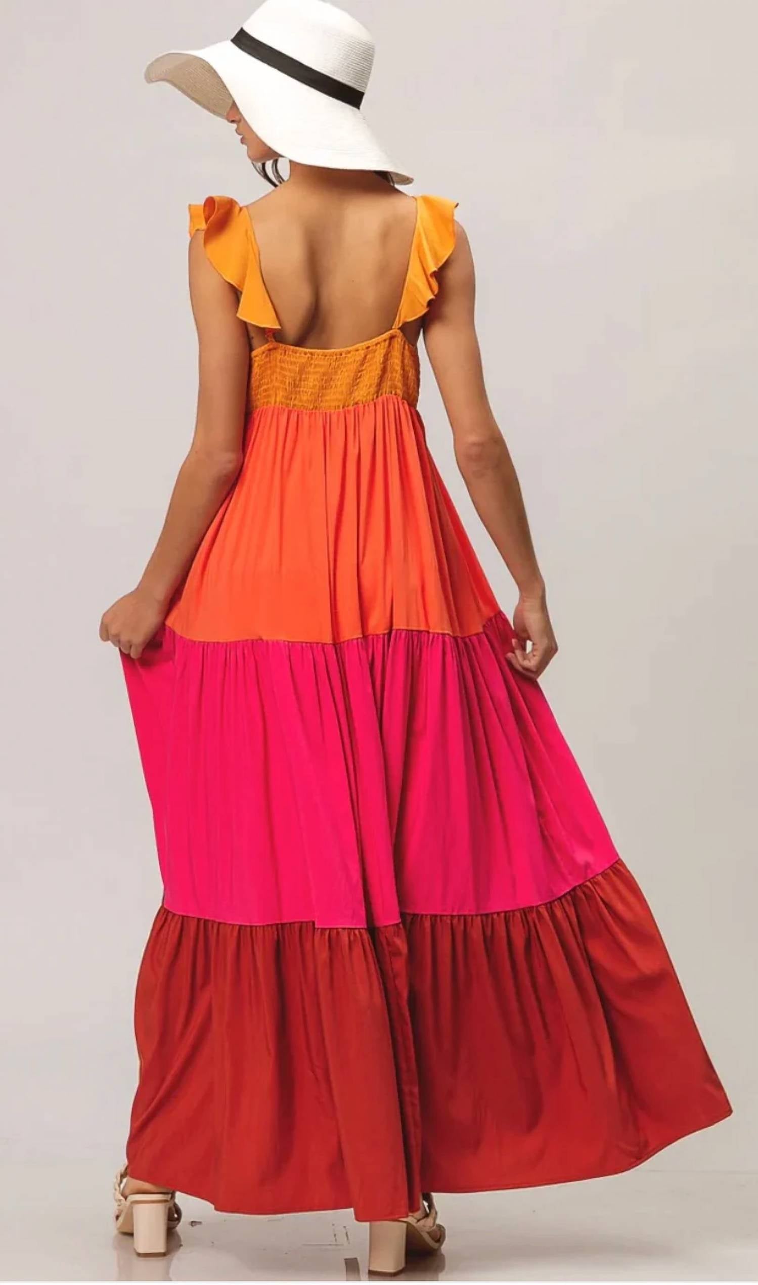 Bibi - Women's Bria Color Block Maxi Dress