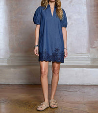 Current Air - Embroidered Shift Mini Dress