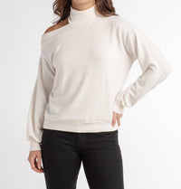 Red Haute - Women's Cut Off Shoulder Shirt
