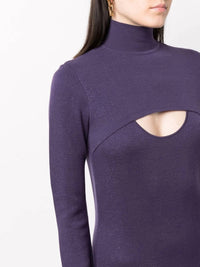 Salvatore Ferragamo - Women's Lamé Wool Midi Dress