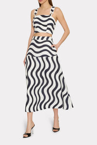 Milly - Lona Printed Midi Skirt
