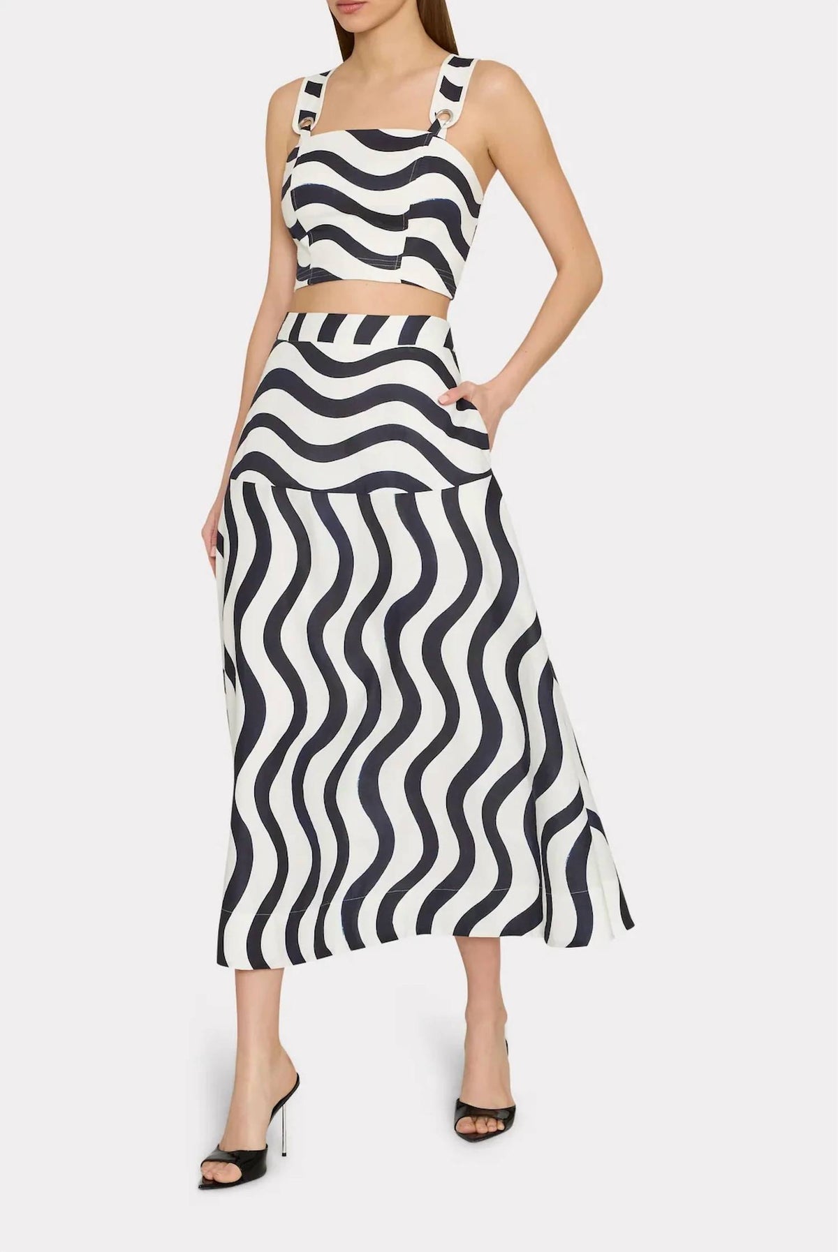 Milly - Lona Printed Midi Skirt