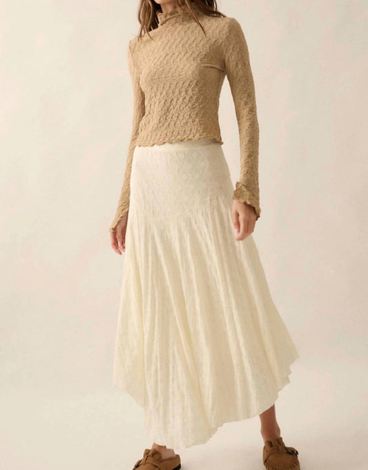 Promesa - Floral Embroidered Midi Skirt