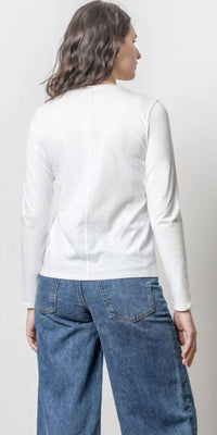 Lilla P - Rolled Edge V-neck Top