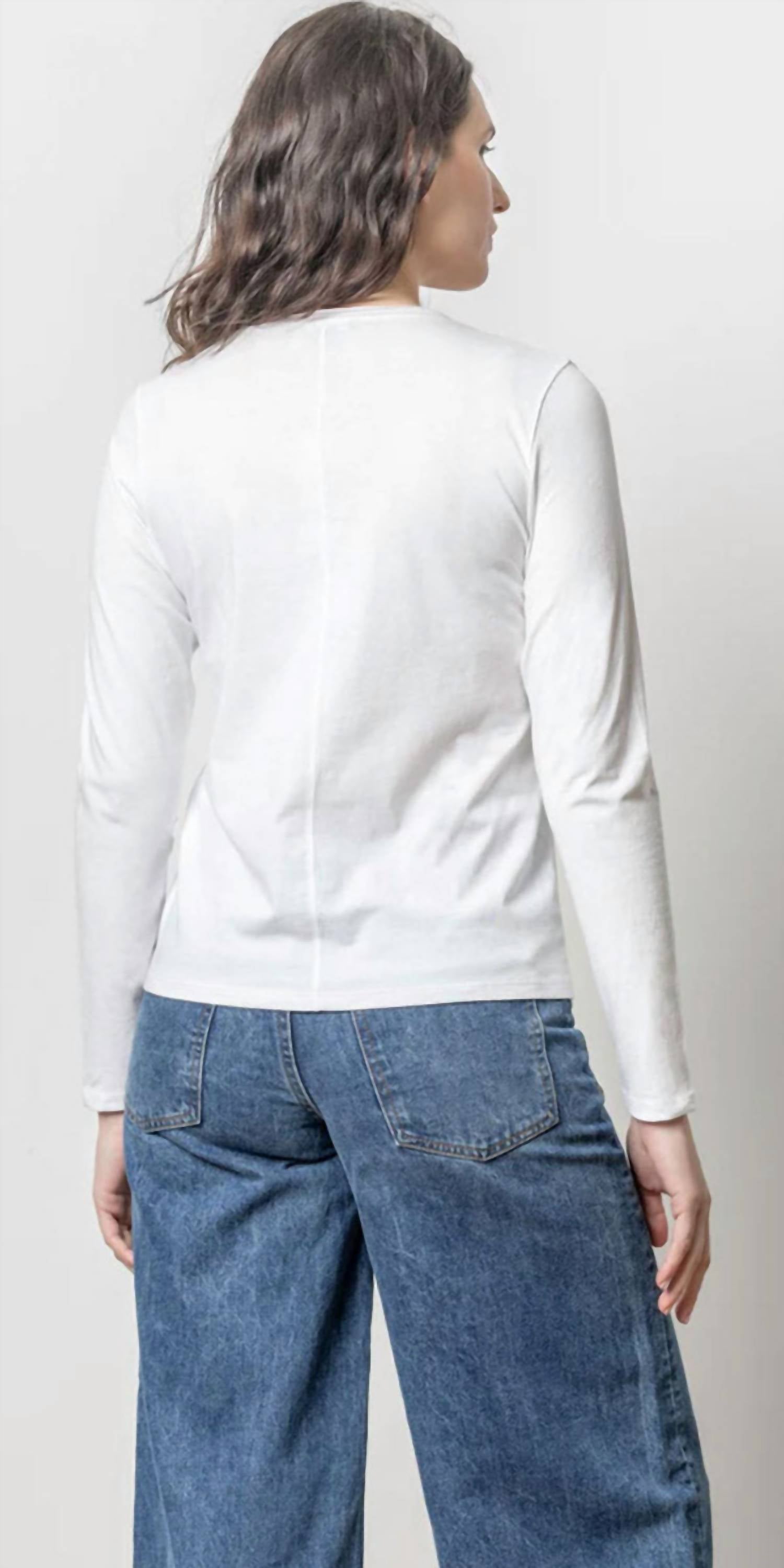 Lilla P - Rolled Edge V-neck Top