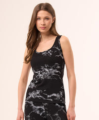 french kyss Abstract Print Tank Top in black white - women's tank top - alternate view