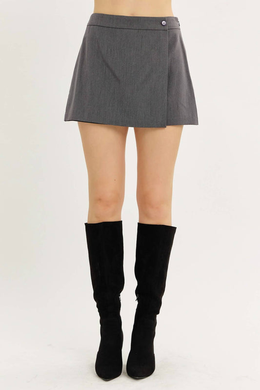 Idem Ditto - Wrap Mini Skort With Side Zipper