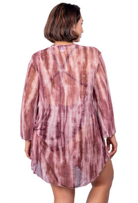 Jordan Taylor - V-neck Bell Sleeve Tie Dye Tunic
