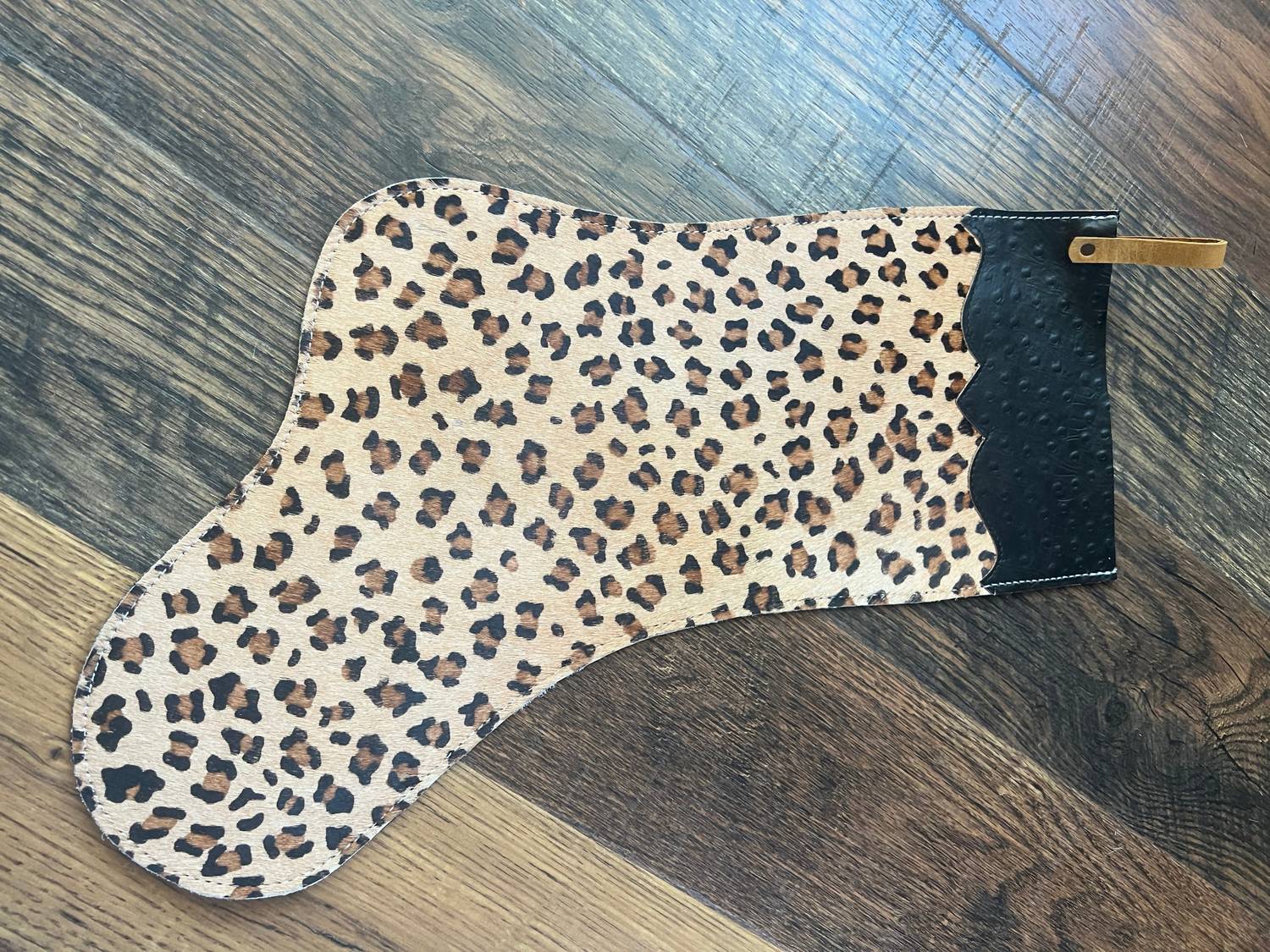 Showman - Cowhide Christmas Ostrich Cuff Stocking