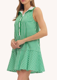 Entro - Gingham Cotton Mini Dress