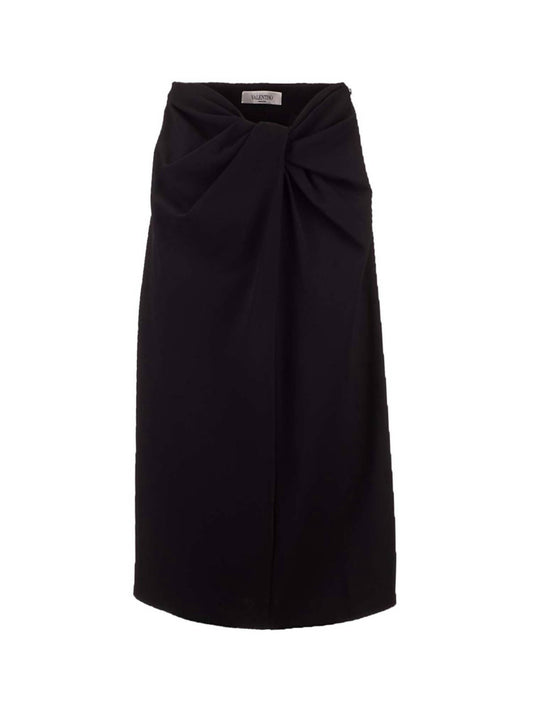 Valentino - Women's Knotted Stretch Silk Skirt