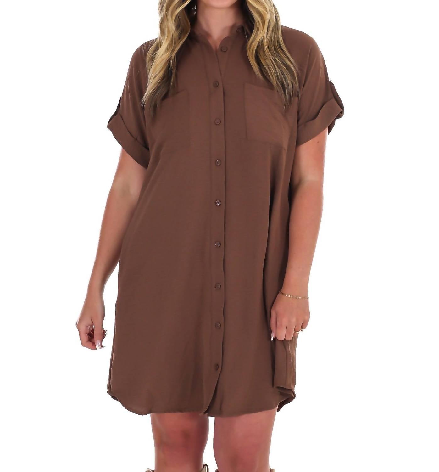 She + Sky - All the Reason Button Up Shirt Dress