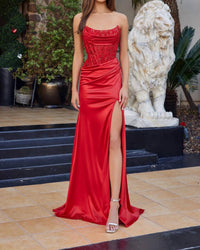 Nox Anabel - Strapless Sequin Embellished Corset Gown