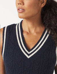 glyder Hanalei Vest in navy white stripe - women's sweater - view 4