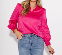Ivy Jane - Long Sleeve Suede Top