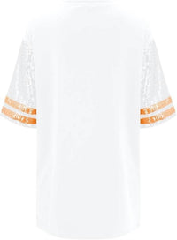 Rosa Clothing - Sequined Rugby Oversized Top