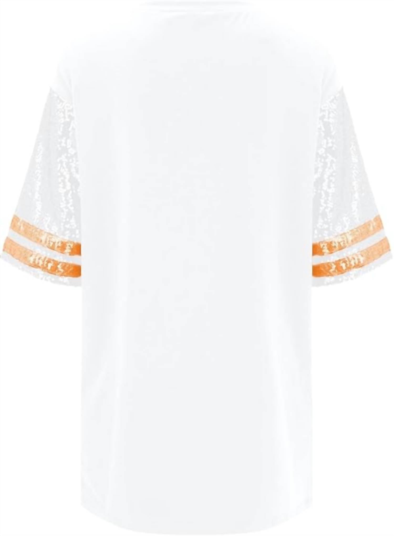 Rosa Clothing - Sequined Rugby Oversized Top