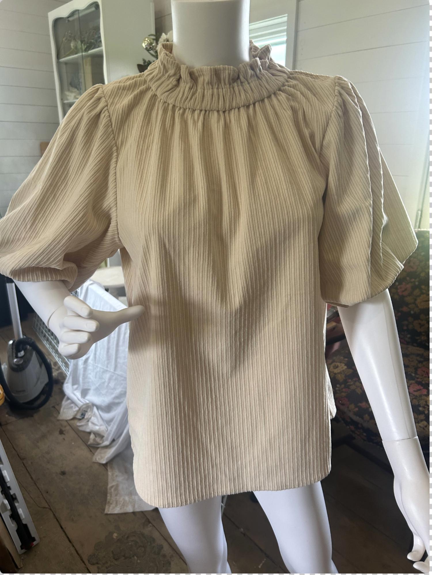 Thml - Women's Puff Sleeve Corduroy Top