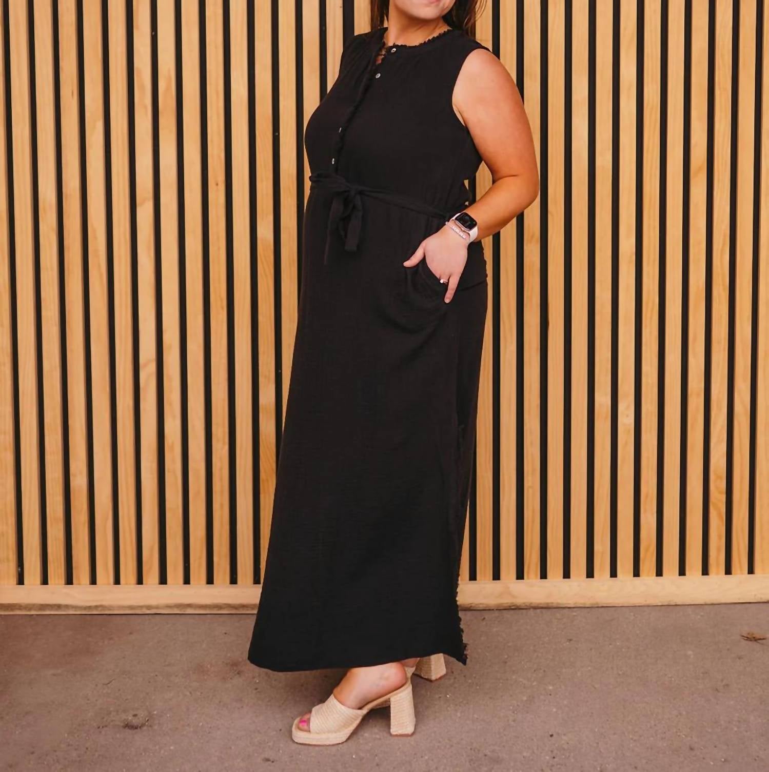 Tribal - Cotton Crinkled Gauze Maxi Dress