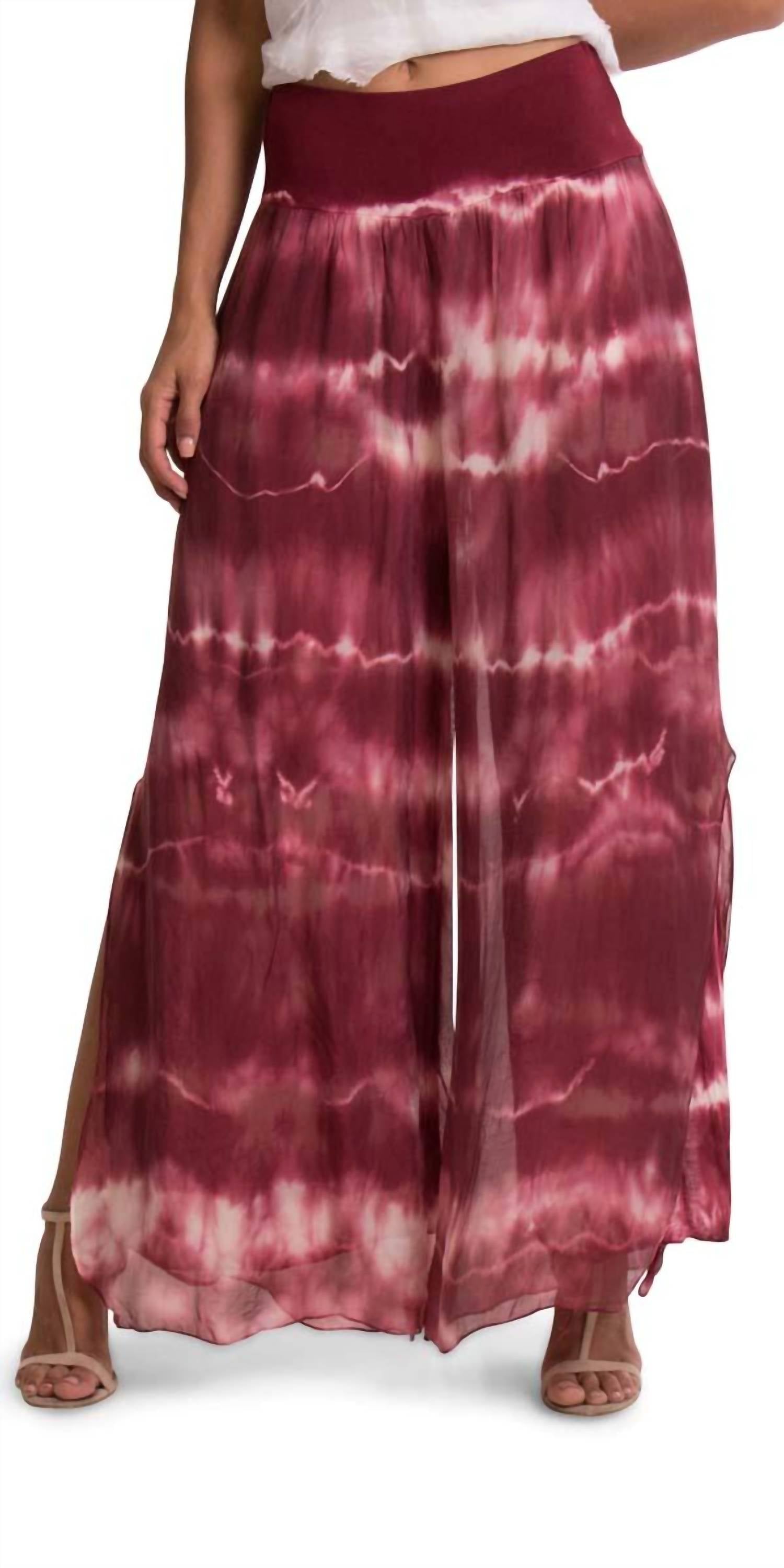 Gigi Moda - Jasmin Tie-dye Slit Wide Leg Pants