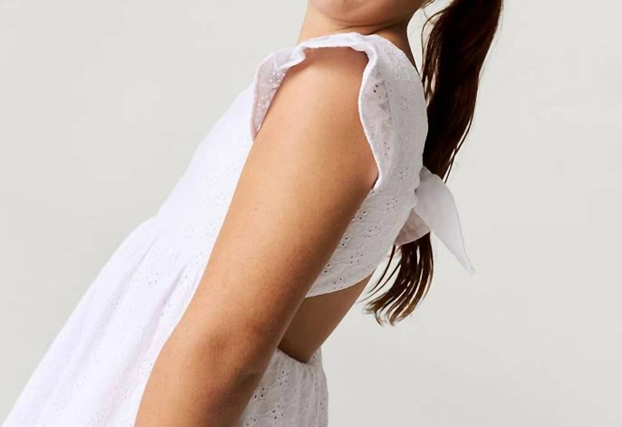 Posh Peanut - Girls Eyelet Tie Back Ruffled Twirl Dress