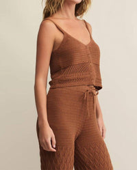 Z Supply Tay Crochet Cropped Tank in teakwood - women's tank top - alternate view