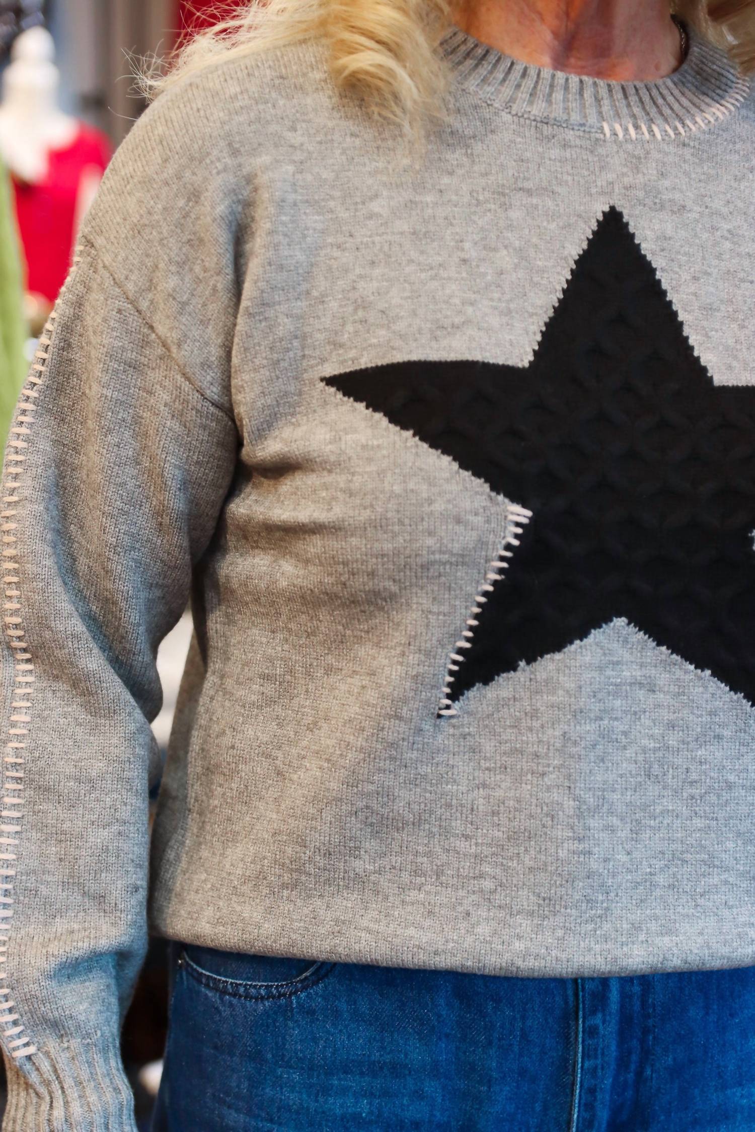 Central Park West - Myra Whipstitch Star Crewneck Sweater