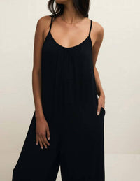 Z Supply Relaxed Fit Flared Jumpsuit in black - women's pants - view 5