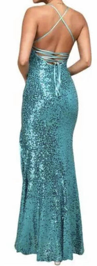 Lulus - Glowing Praise Sequin Lace-up Maxi Dress