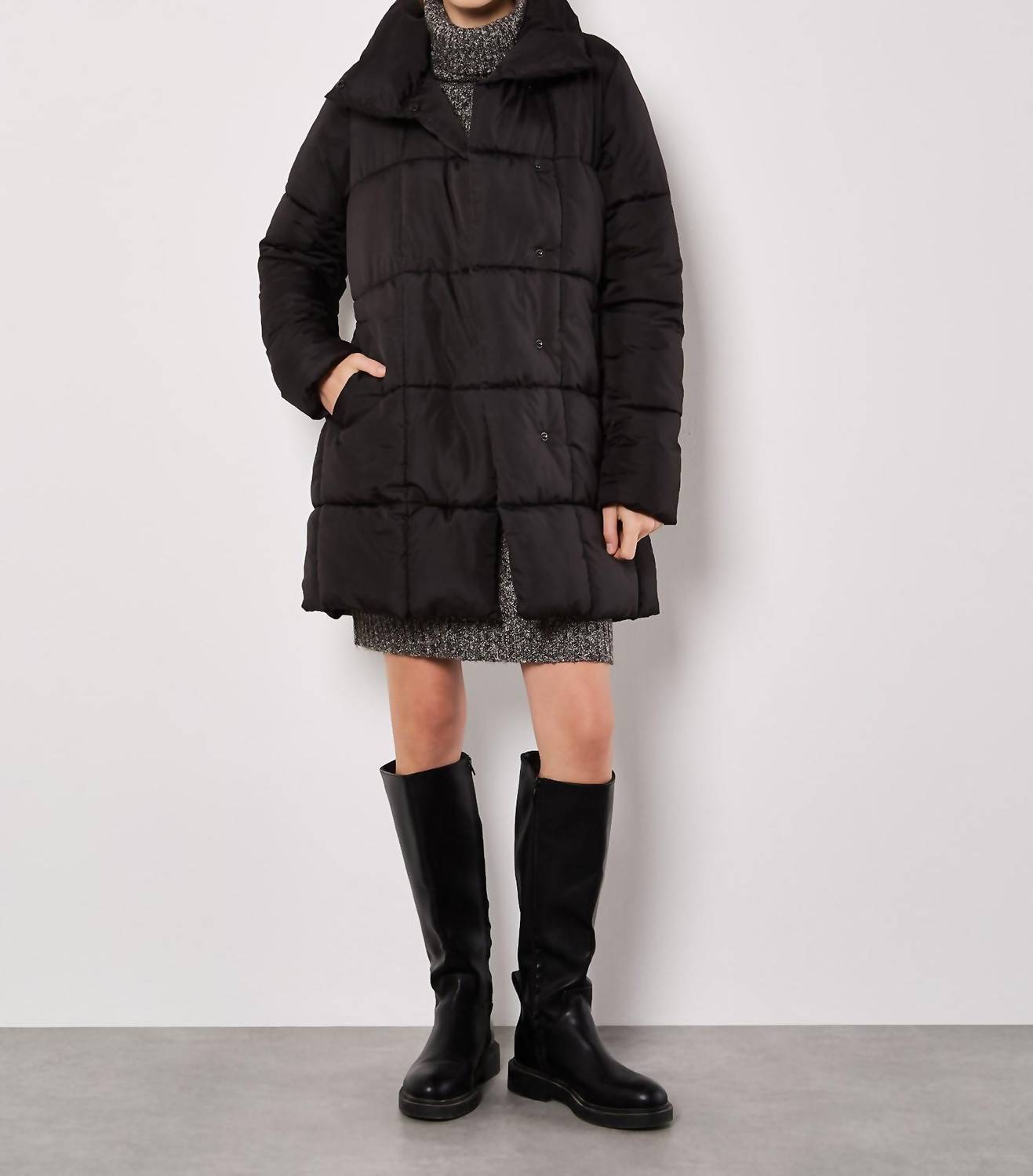 Apricot - Women's Quilted Belted Jacket