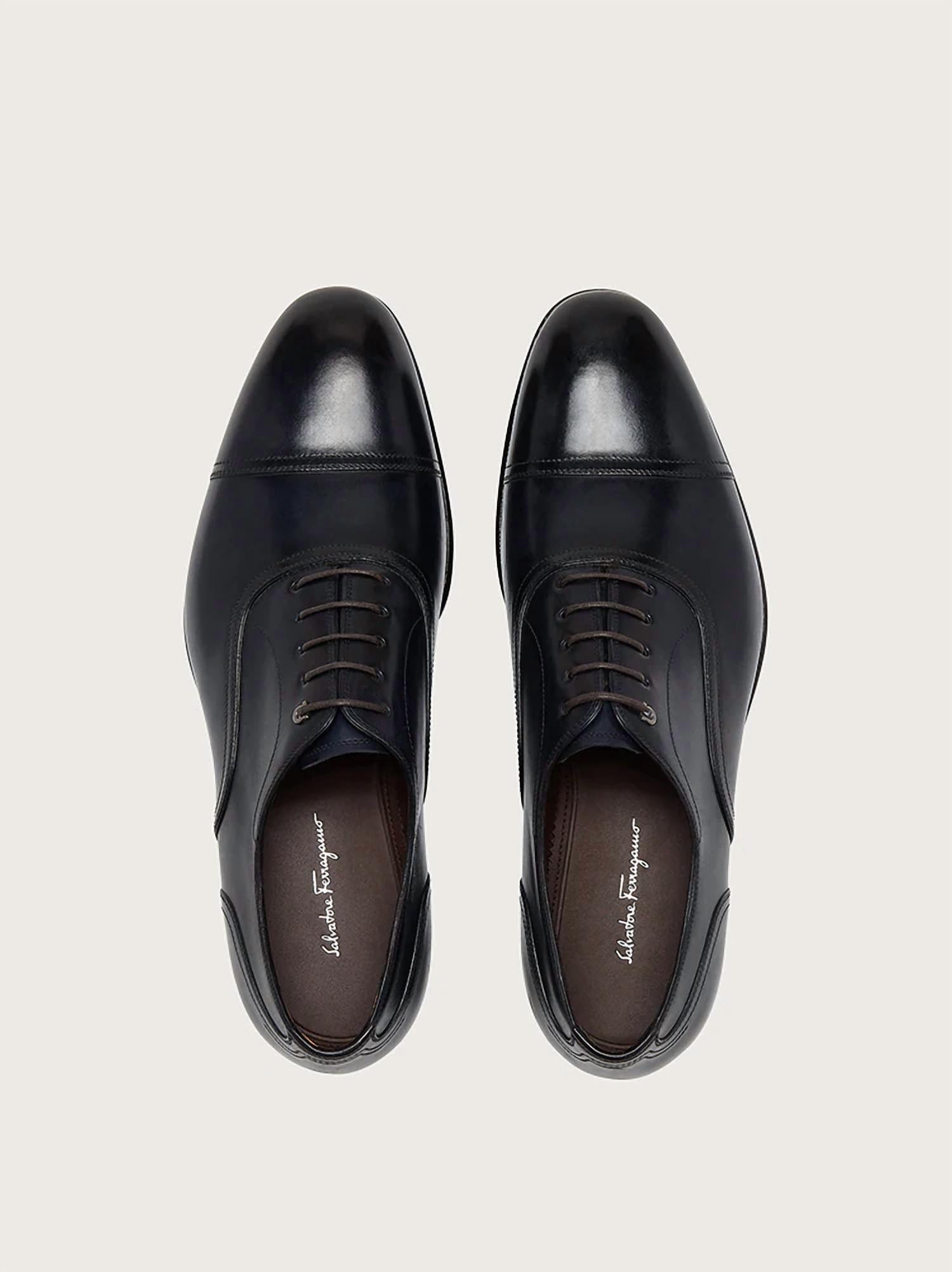 Salvatore Ferragamo - Men's Gancini Oxford Leather Shoes