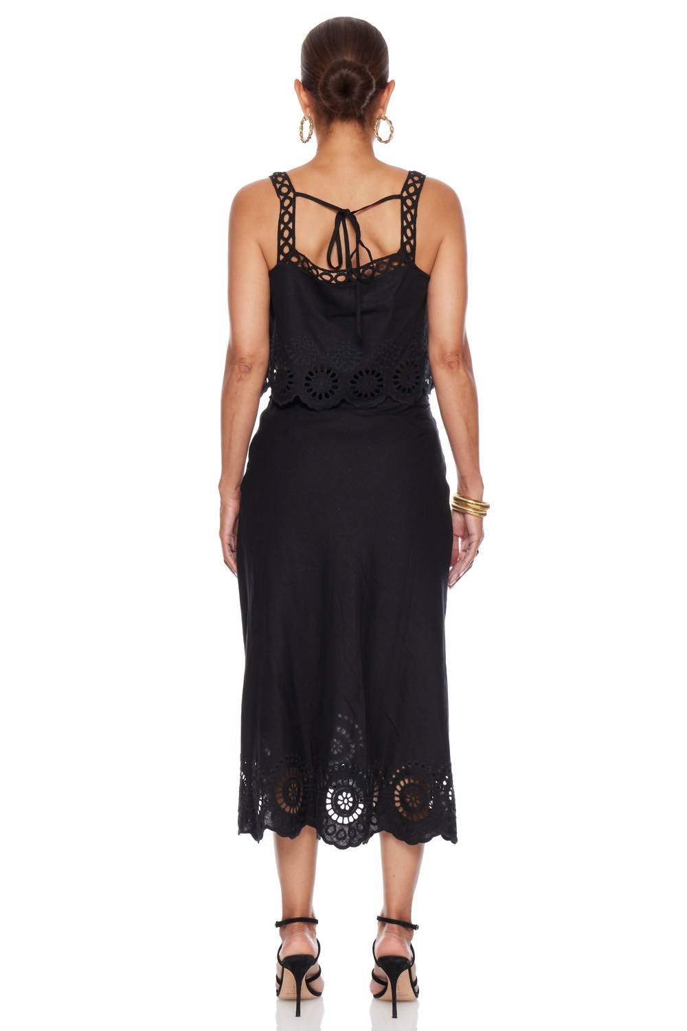 LUCY PARIS Kayla Wrap Skirt in black - women's skirt - alternate view