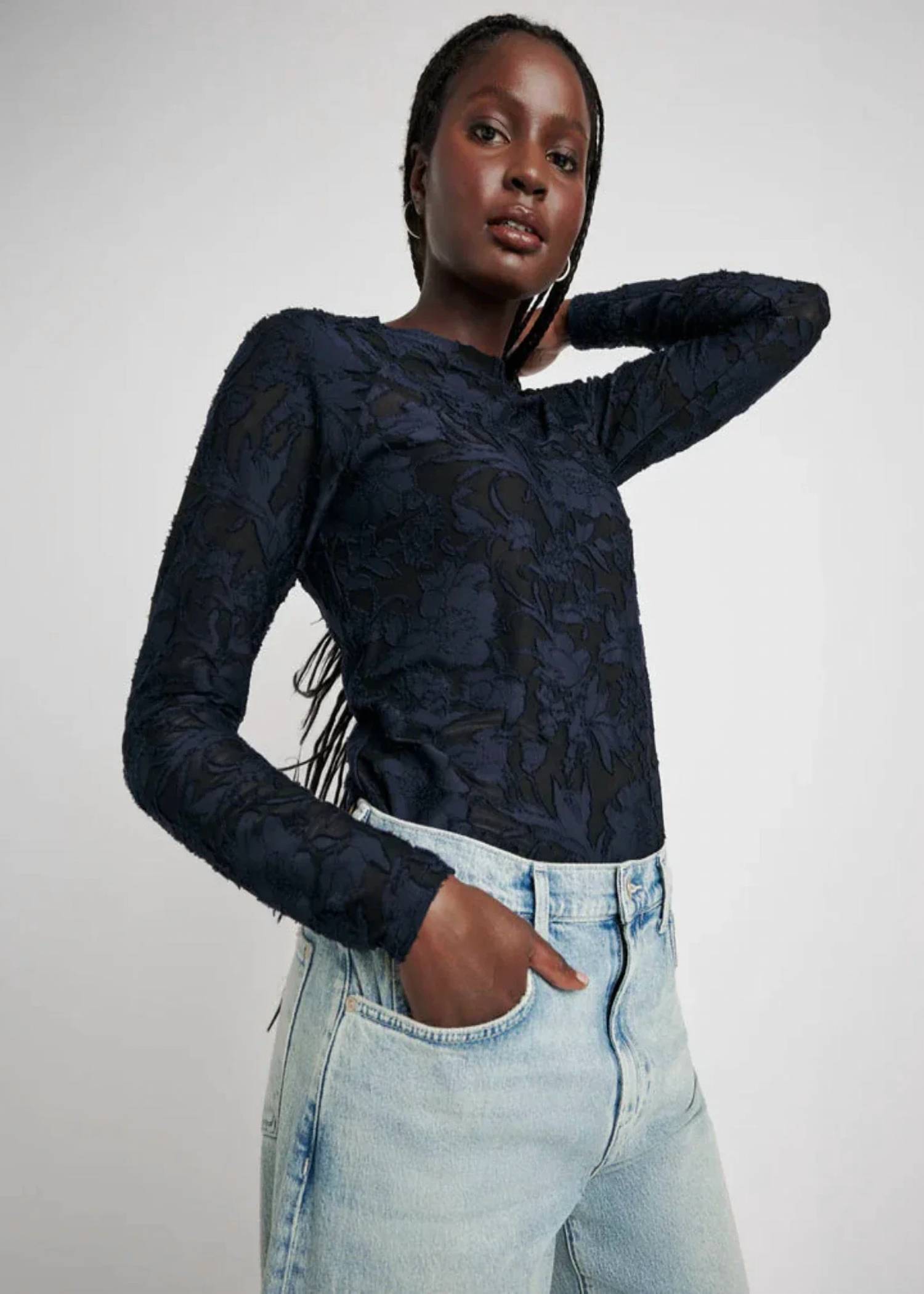 Splendid - Burnout Floral Long Sleeve Tee