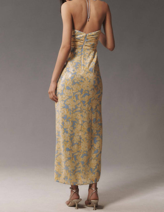 Hutch - Women's Tylia Sleeveless Ruched Side Slit Sequin Maxi Dress