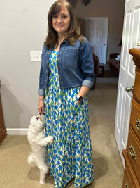 Dear Lover - Coastal Bloom Ruffle Strap Maxi Dress