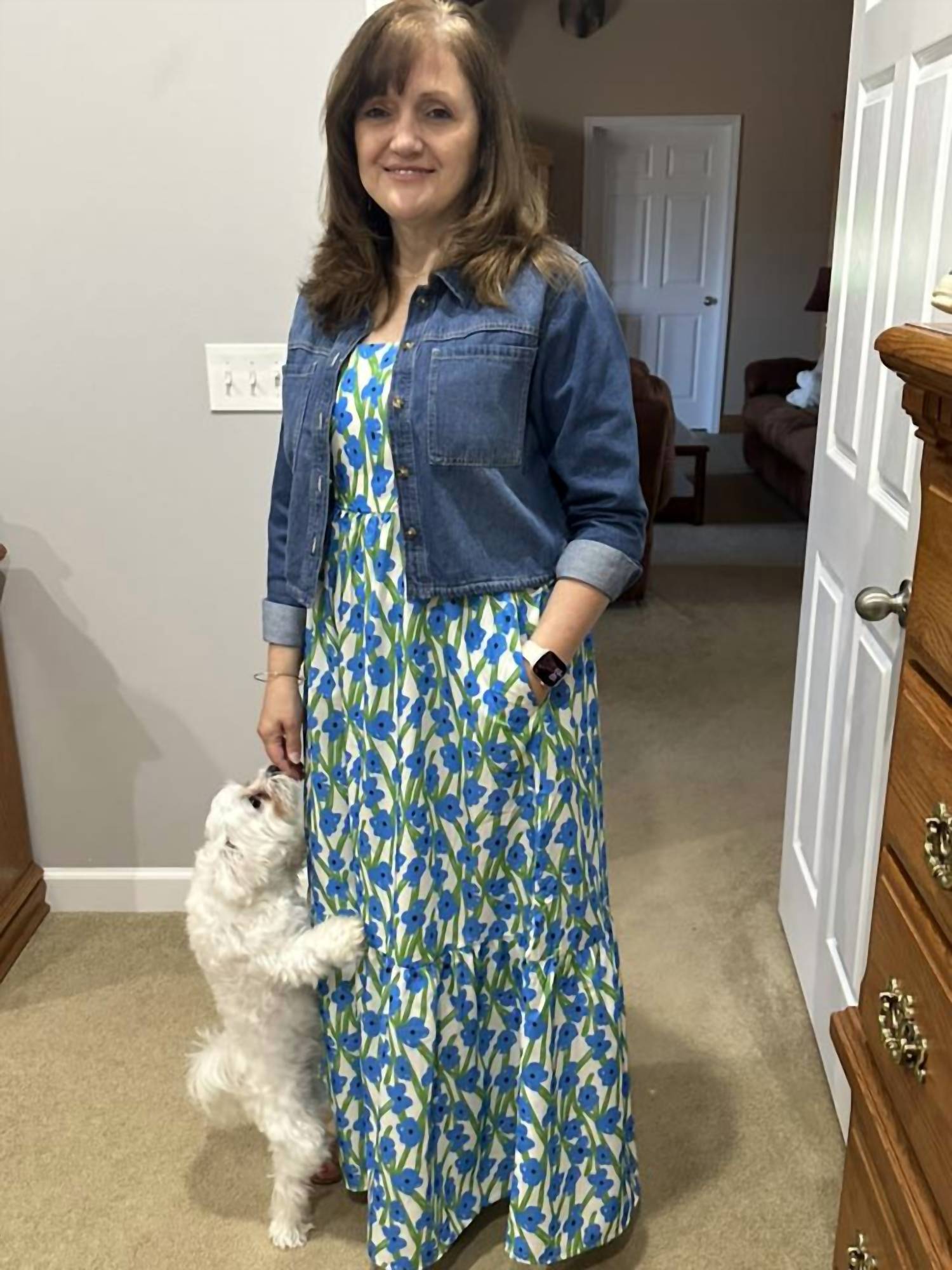 Dear Lover - Coastal Bloom Ruffle Strap Maxi Dress