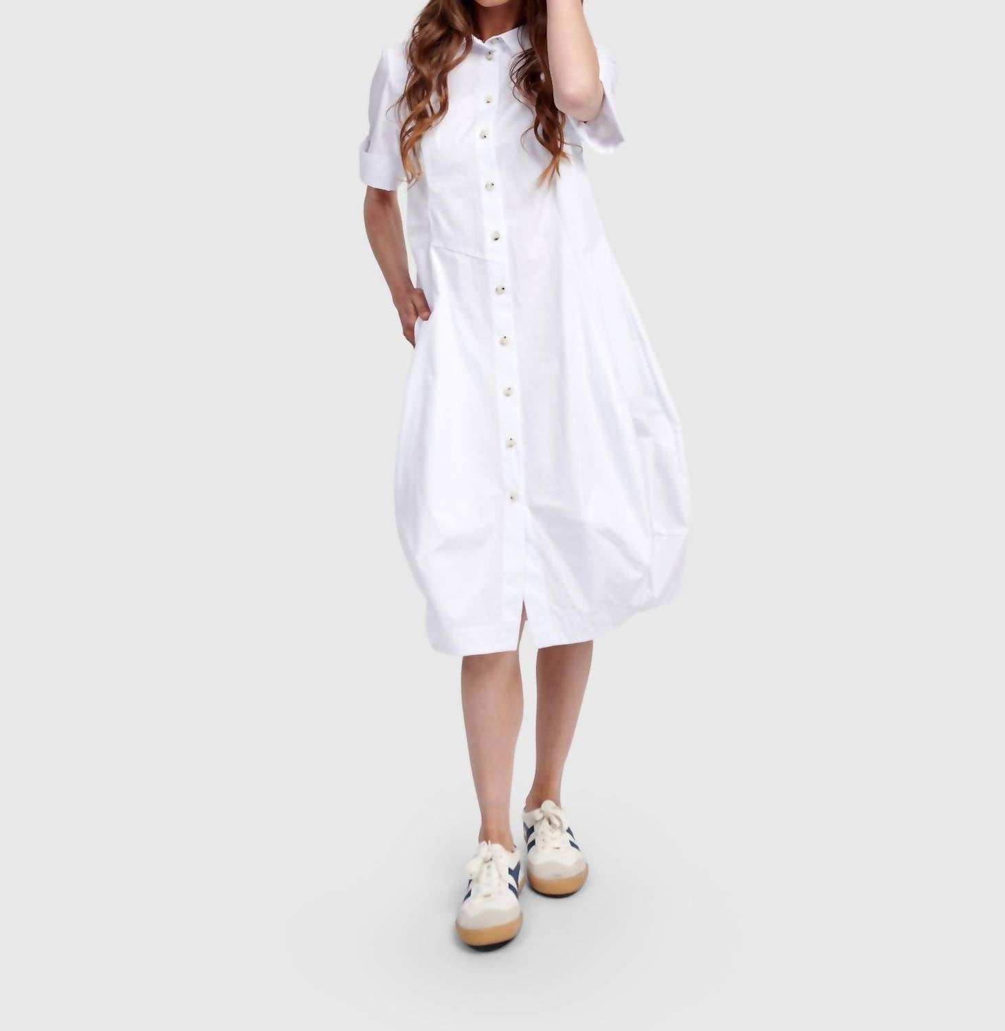 ALEMBIKA Barb Cotton Shirtdress in white - women's dress - view 6