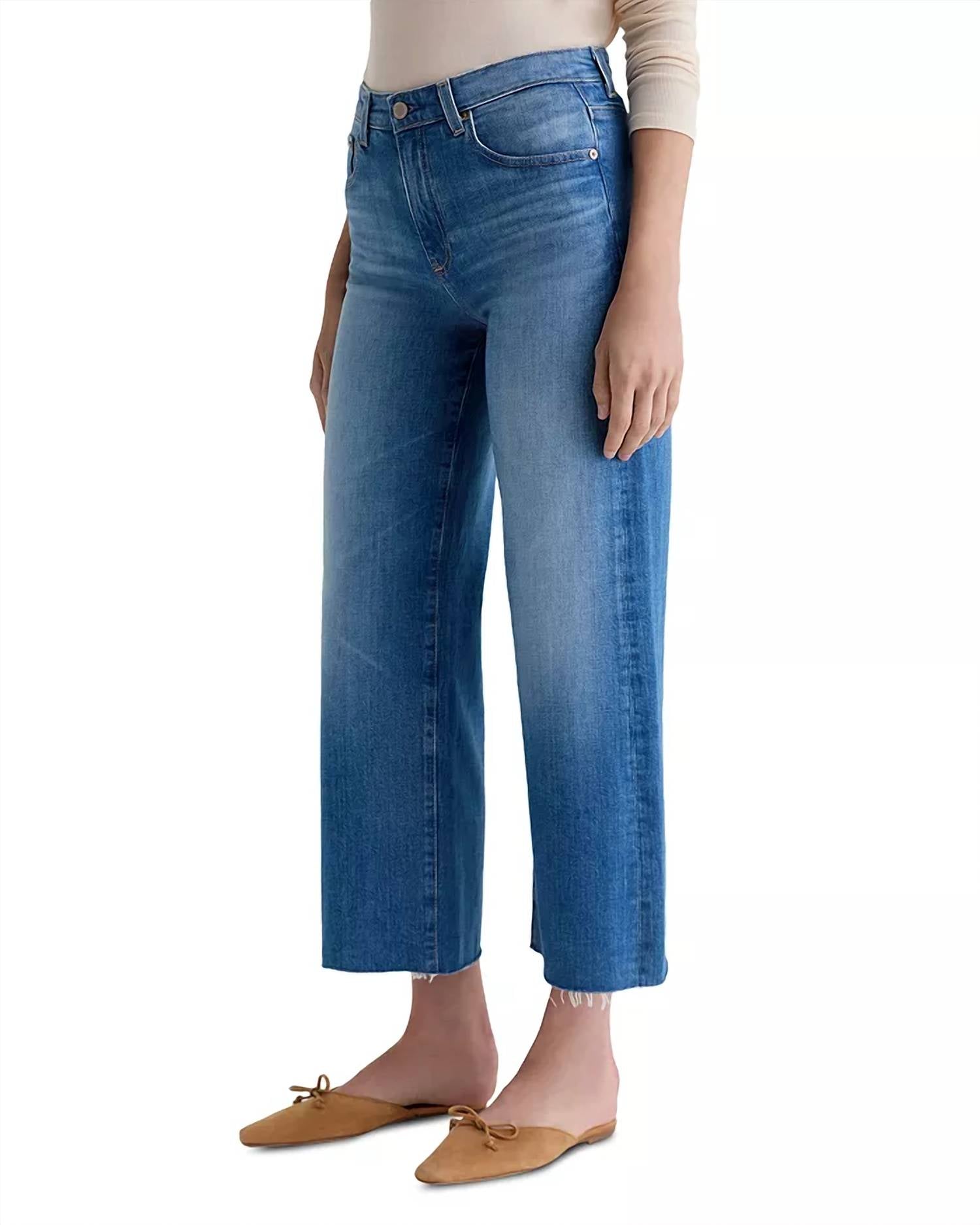 Ag Jeans - Saige Mid Rise Wide Leg Crop Jeans