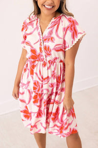 Grace + Emma - Scallop Trim Floral Dress