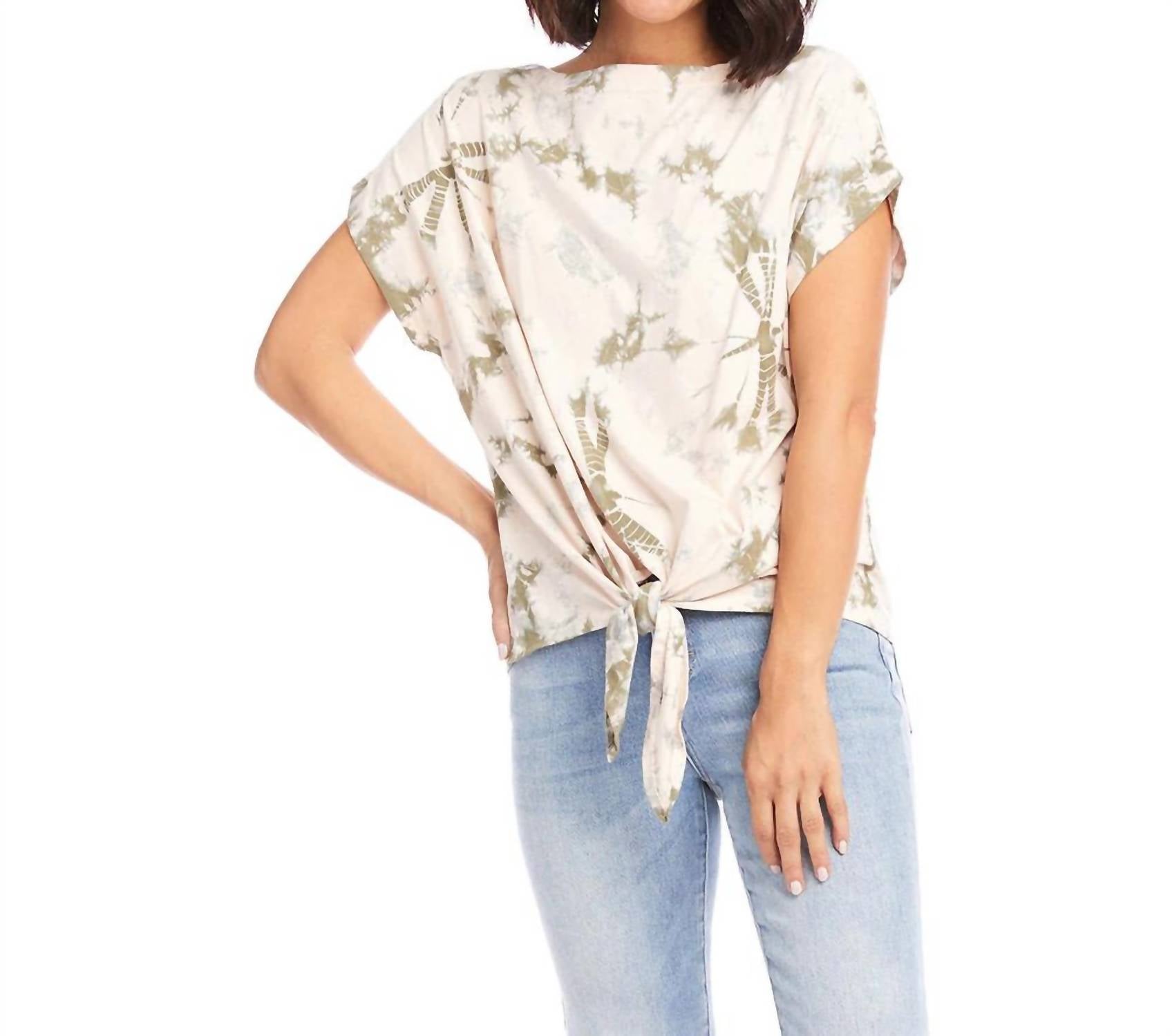 Karen Kane - Penny Tie Dye Front-tie Short Sleeve Top