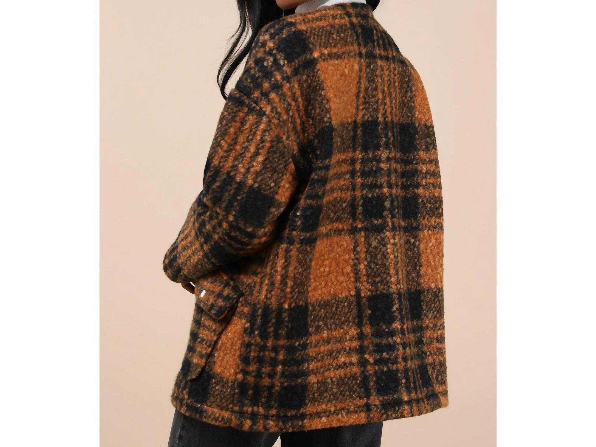 Native Youth - Boucle Toggle Checked Jacket