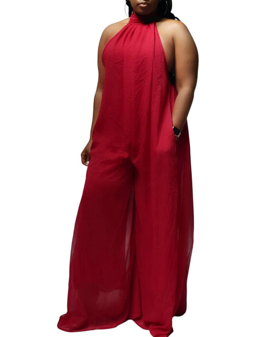 Hers & Mine - HALTER WIDE LEG JUMPSUIT