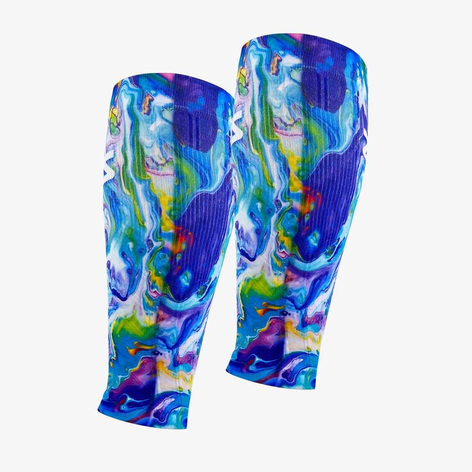 Zensah Print Compression Leg Sleeves in fluid art multi - men's item