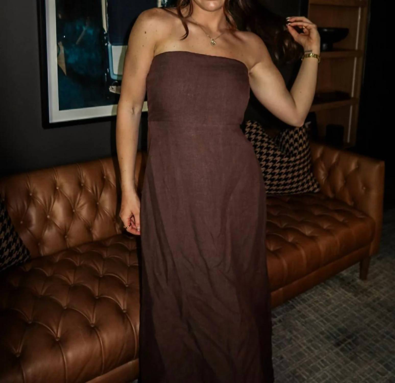 Olivaceous - Sienna Strapless Maxi Dress