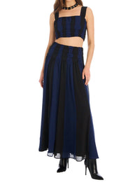 ALLISON NEW YORK BETHIE MAXI SKIRT in navy black - women's skirt - detail view