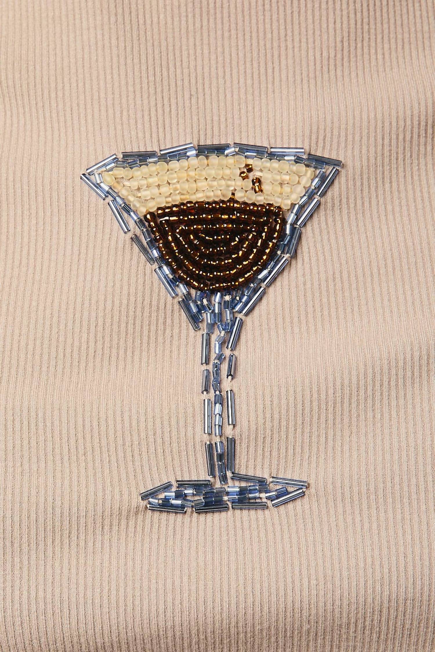 Sunday Edition Espresso Beaded Top in brown - women's t-shirt - view 5